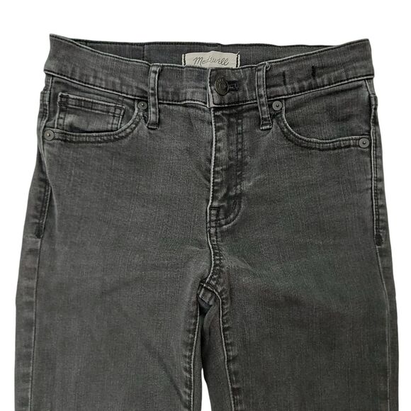 Madewell 9" High Riser Skinny Skinny Jeans Womens 25 Black Stretch Raw Hem - Picture 2 of 12